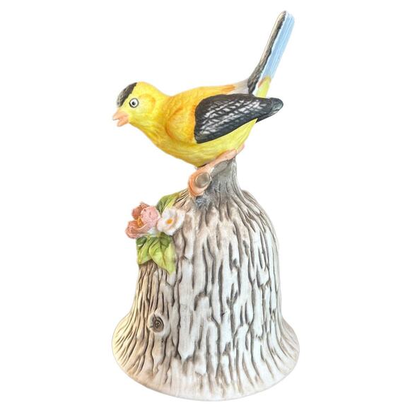 Vintage Towle Fine China Oriole Yellow Bird Dinner Bell White No EUC Near Mint - Picture 1 of 5